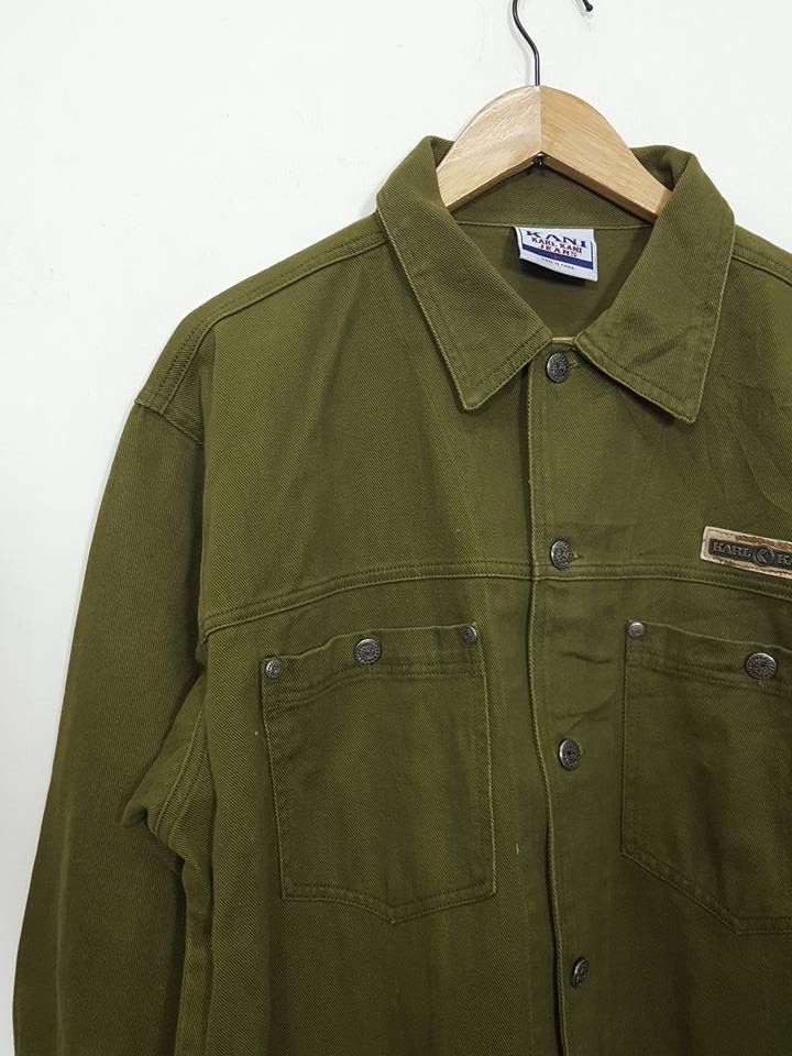 Karl Kani Karl Kani Double Chest Pocket Olive Jeans Jacket Size US L / EU 52-54 / 3 - 5 Thumbnail