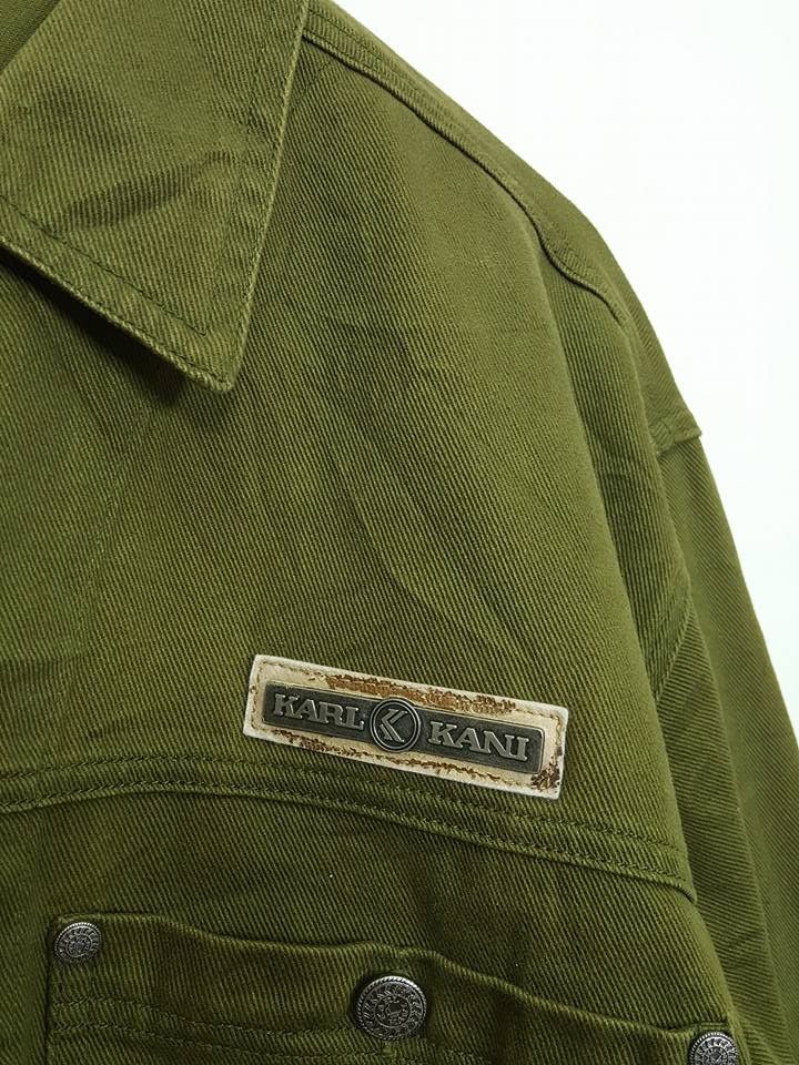 Karl Kani Karl Kani Double Chest Pocket Olive Jeans Jacket Size US L / EU 52-54 / 3 - 4 Thumbnail