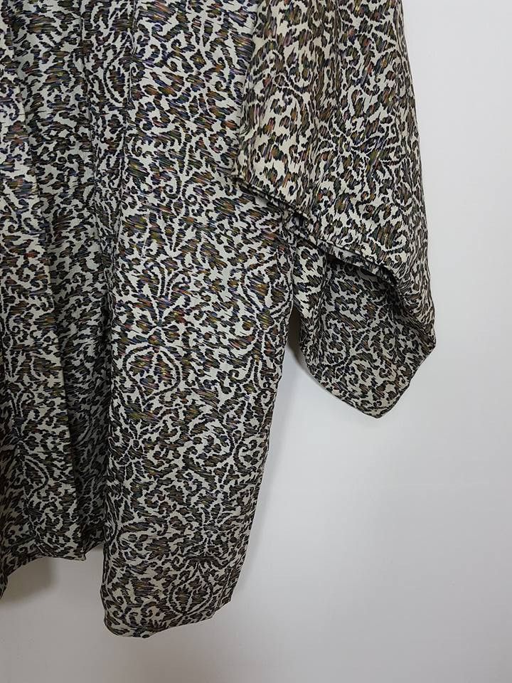 Vintage Haori Floral Floral Noragi Japanese Kimono Silk Jacket Size US M / EU 48-50 / 2 - 8 Thumbnail