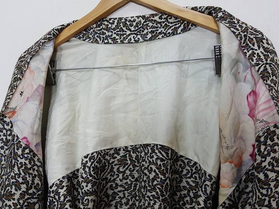 Vintage Haori Floral Floral Noragi Japanese Kimono Silk Jacket Size US M / EU 48-50 / 2 - 12 Thumbnail