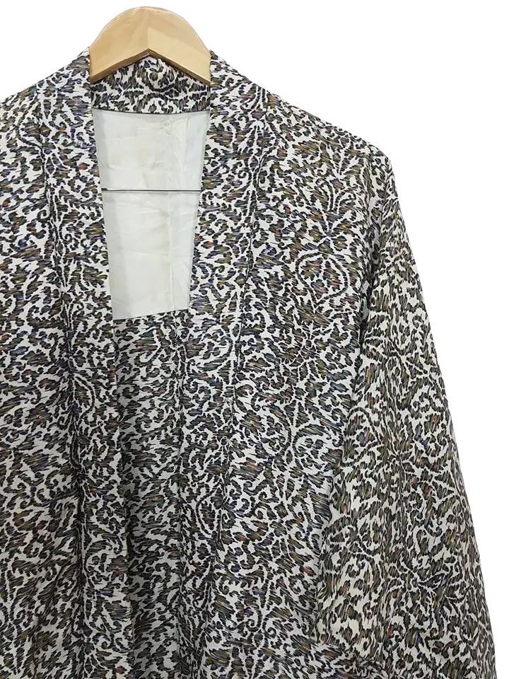 Vintage Haori Floral Floral Noragi Japanese Kimono Silk Jacket Size US M / EU 48-50 / 2 - 2 Thumbnail
