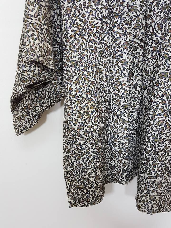 Vintage Haori Floral Floral Noragi Japanese Kimono Silk Jacket Size US M / EU 48-50 / 2 - 7 Thumbnail