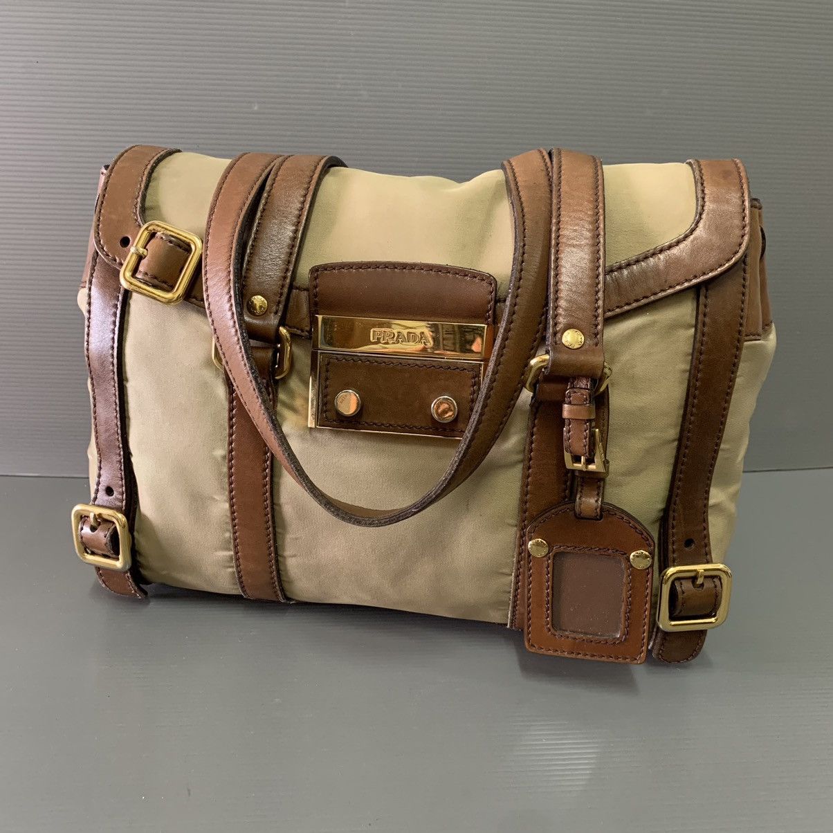 Prada Prada Brown Shoulder Handbag Size ONE SIZE - 3 Thumbnail