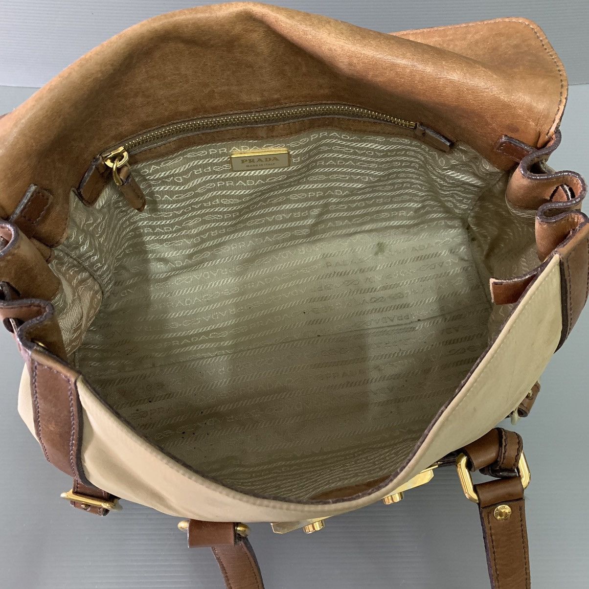 Prada Prada Brown Shoulder Handbag Size ONE SIZE - 13 Thumbnail