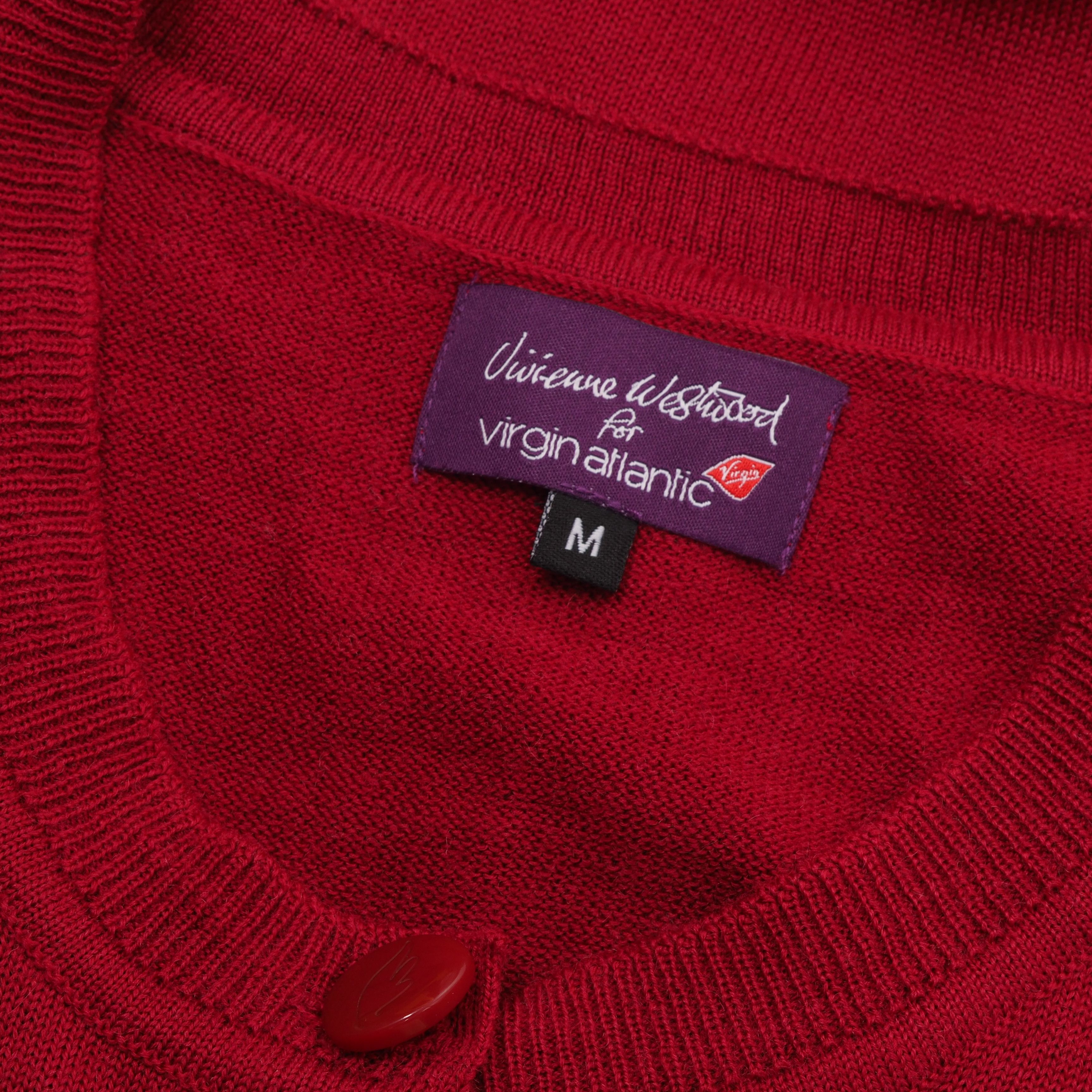 Vivienne Westwood Vivienne Westwood Virgin Atlantic Red Knit Cardigan Size M / US 6-8 / IT 42-44 - 4 Thumbnail