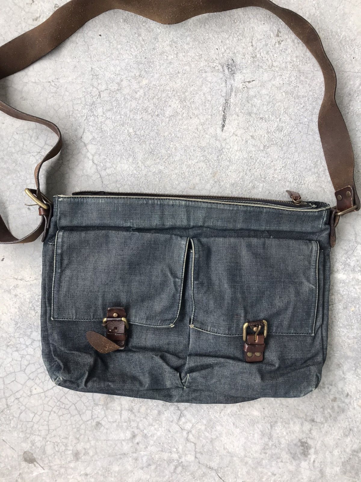 Dries Van Noten Dries Van noten Denim Leather Sling Bag Size ONE SIZE - 2 Thumbnail