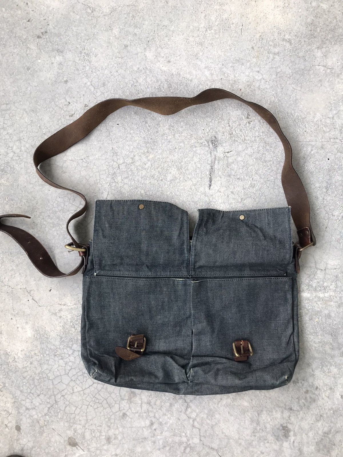 Dries Van Noten Dries Van noten Denim Leather Sling Bag Size ONE SIZE - 8 Thumbnail