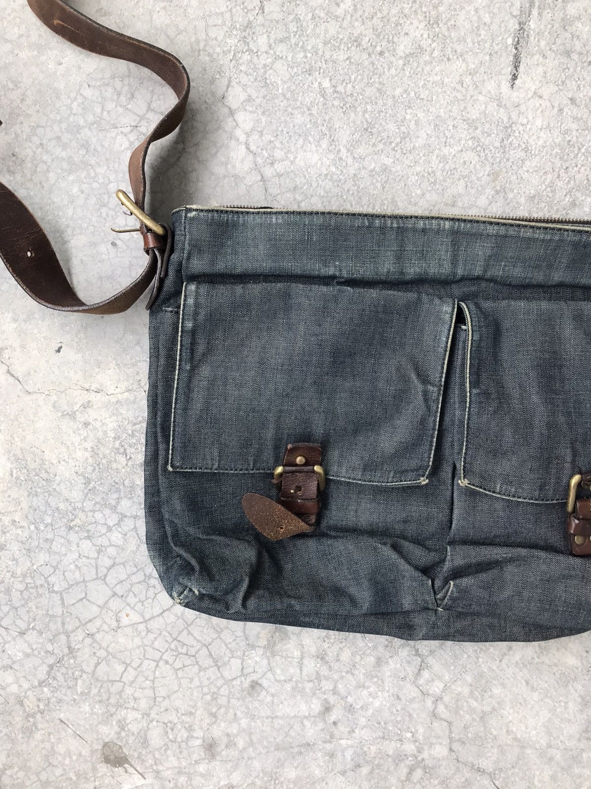 Dries Van Noten Dries Van noten Denim Leather Sling Bag Size ONE SIZE - 3 Thumbnail