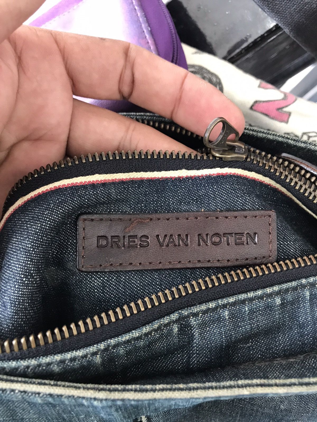 Dries Van Noten Dries Van noten Denim Leather Sling Bag Size ONE SIZE - 16 Thumbnail