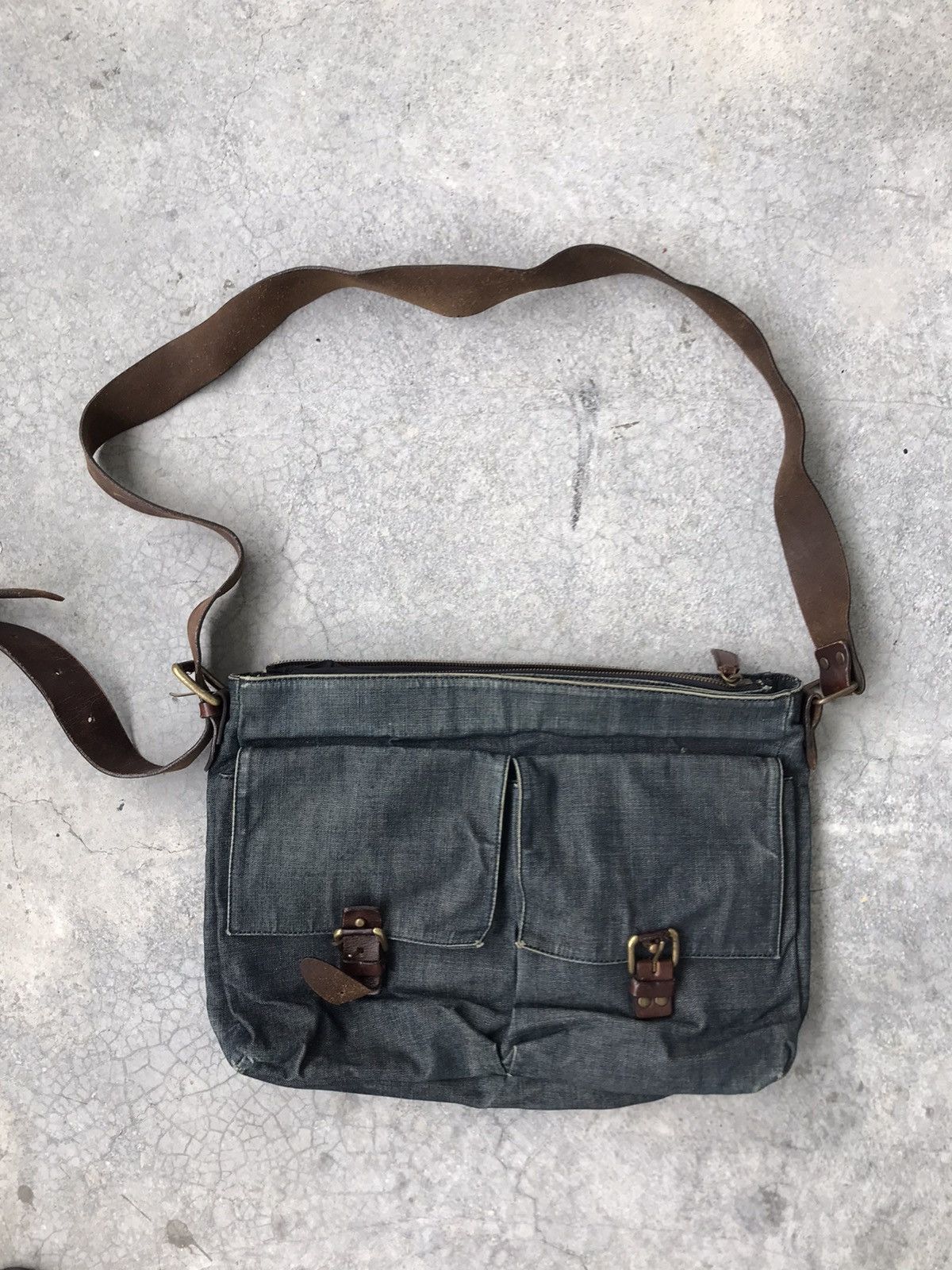 Dries Van Noten Dries Van noten Denim Leather Sling Bag Size ONE SIZE - 1 Thumbnail
