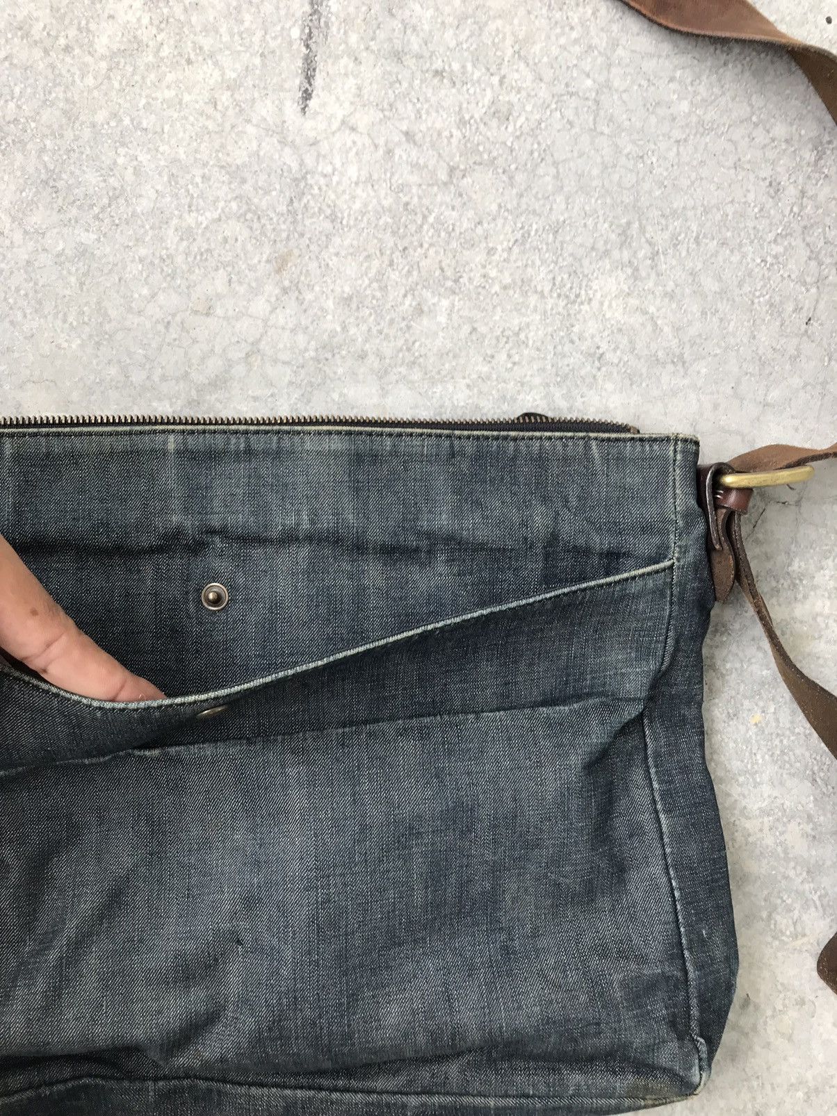 Dries Van Noten Dries Van noten Denim Leather Sling Bag Size ONE SIZE - 12 Thumbnail
