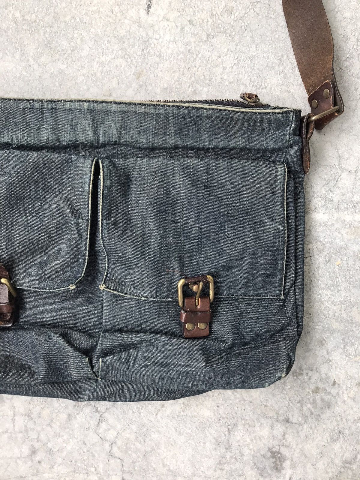 Dries Van Noten Dries Van noten Denim Leather Sling Bag Size ONE SIZE - 4 Thumbnail