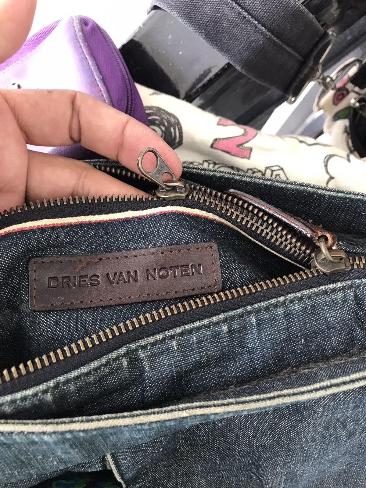 Dries Van Noten Dries Van noten Denim Leather Sling Bag Size ONE SIZE - 15 Thumbnail