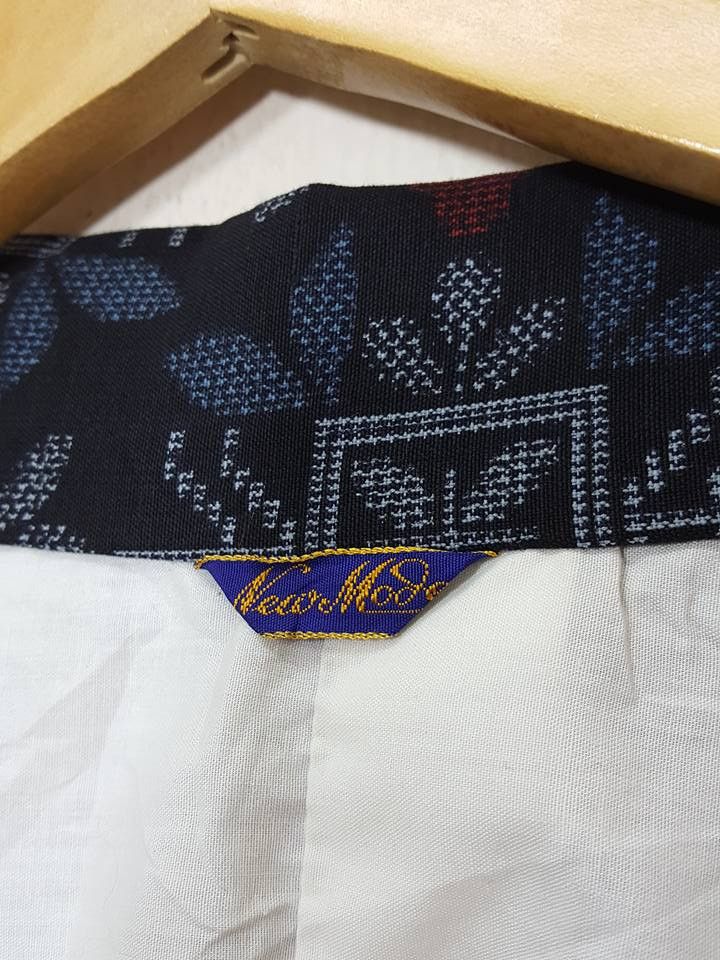 Japanese Brand Wool Kasuri Noragi Floral Kimono Jacket Size US M / EU 48-50 / 2 - 7 Thumbnail