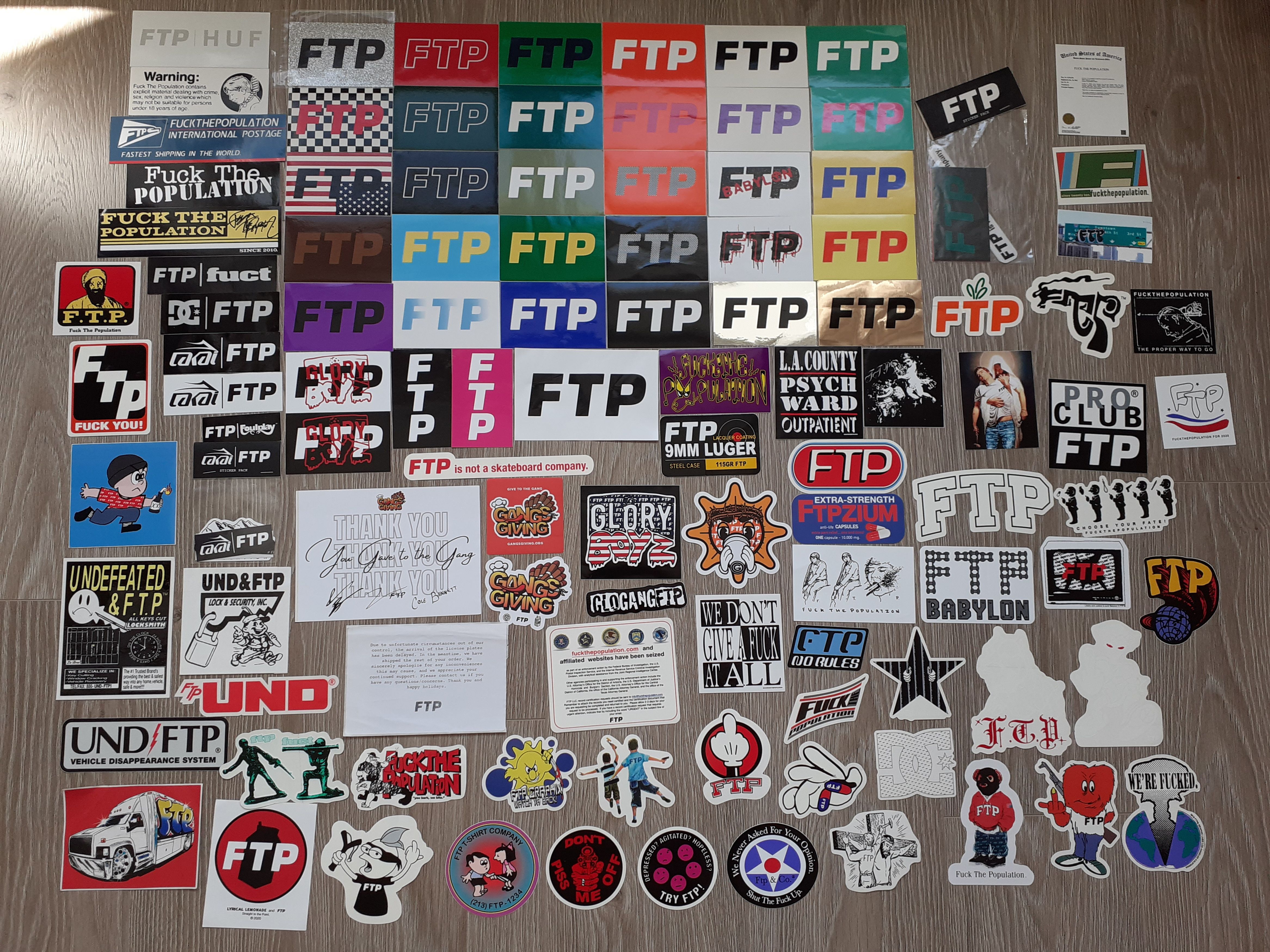 Fuck The Population FUCK THE POPULATION FTP STICKERS + MAGAZINES Size ONE SIZE - 1 Thumbnail