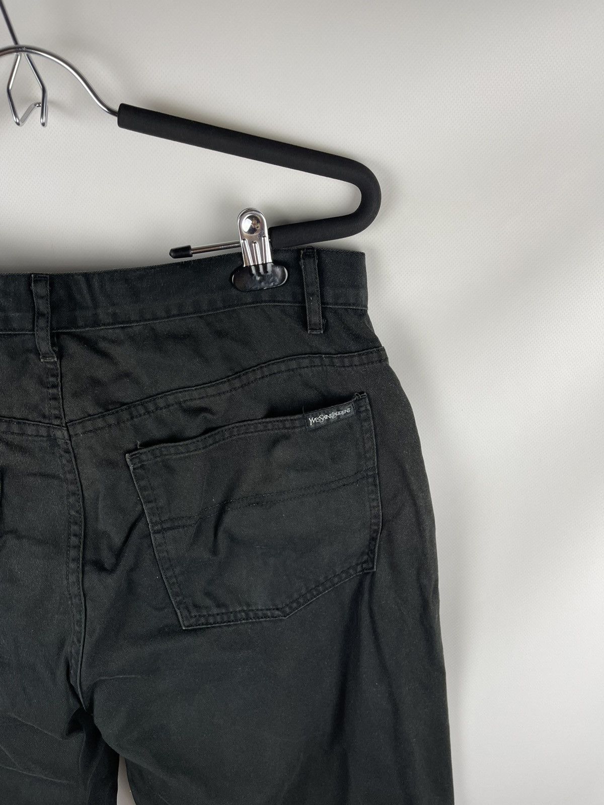 Vintage Yves Saint Laurent vintage black logo chino pants black Size US 34 / EU 50 - 12 Thumbnail