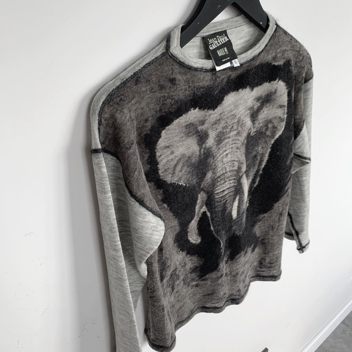 Jean Paul Gaultier Jean Paul Gaultier Sweater Elephant Jumper Grey 1996 y2k Size S / US 4 / IT 40 - 2 Thumbnail