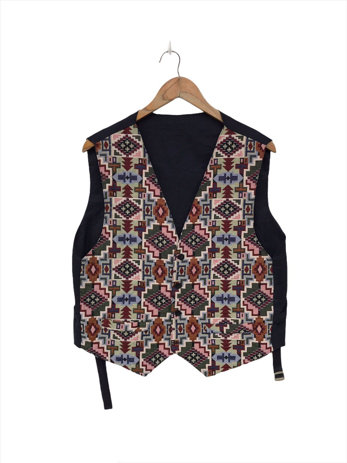 Japanese Brand Japanese Brand Dunya Multicolour Embroidered Vest Jacket Size US M / EU 48-50 / 2 - 1 Thumbnail