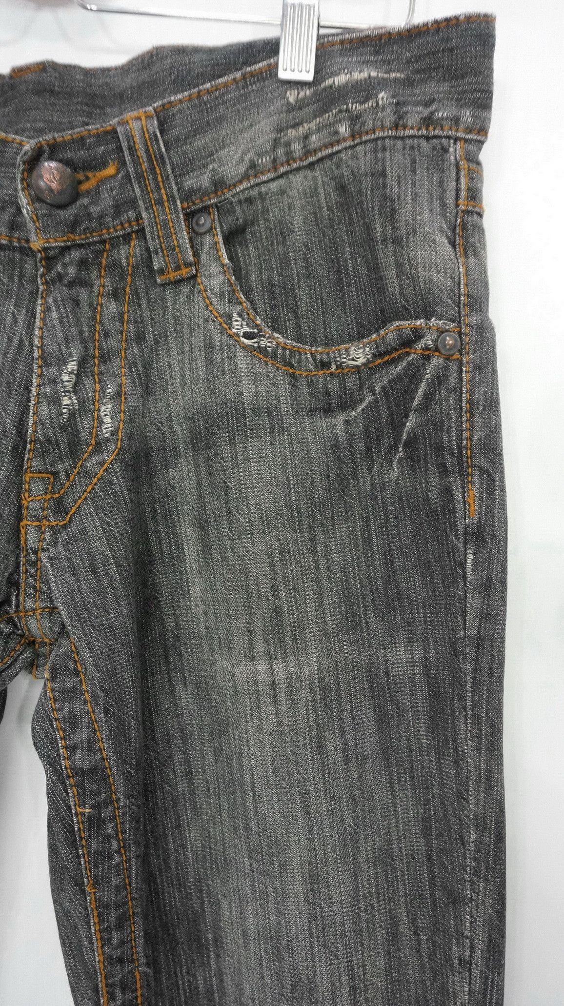 Japanese Brand Rare🔥JUNMEN Vintage Flared Lowrise Distressed Jeans Size US 30 / EU 46 - 8 Thumbnail