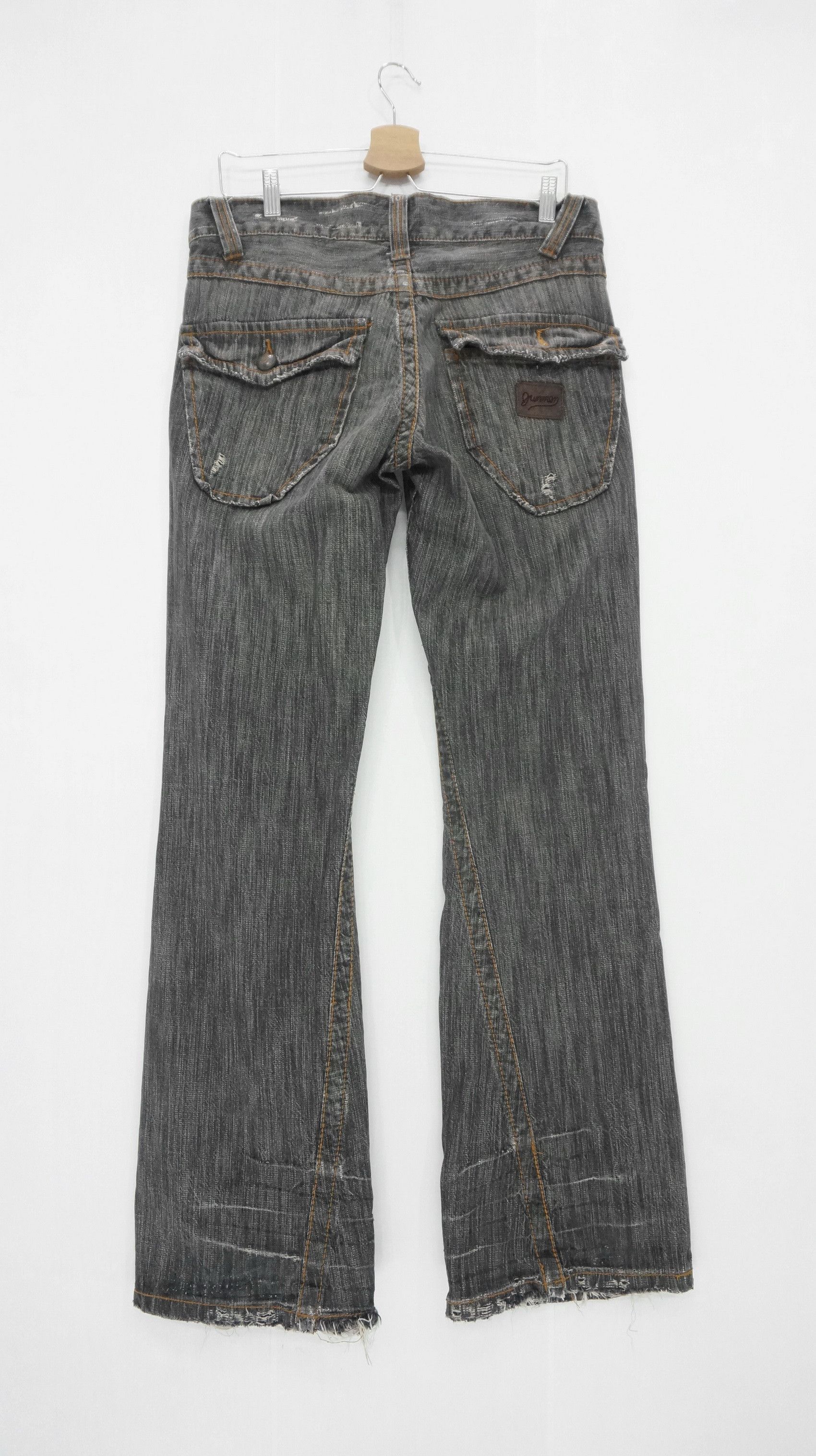 Japanese Brand Rare🔥JUNMEN Vintage Flared Lowrise Distressed Jeans Size US 30 / EU 46 - 3 Thumbnail