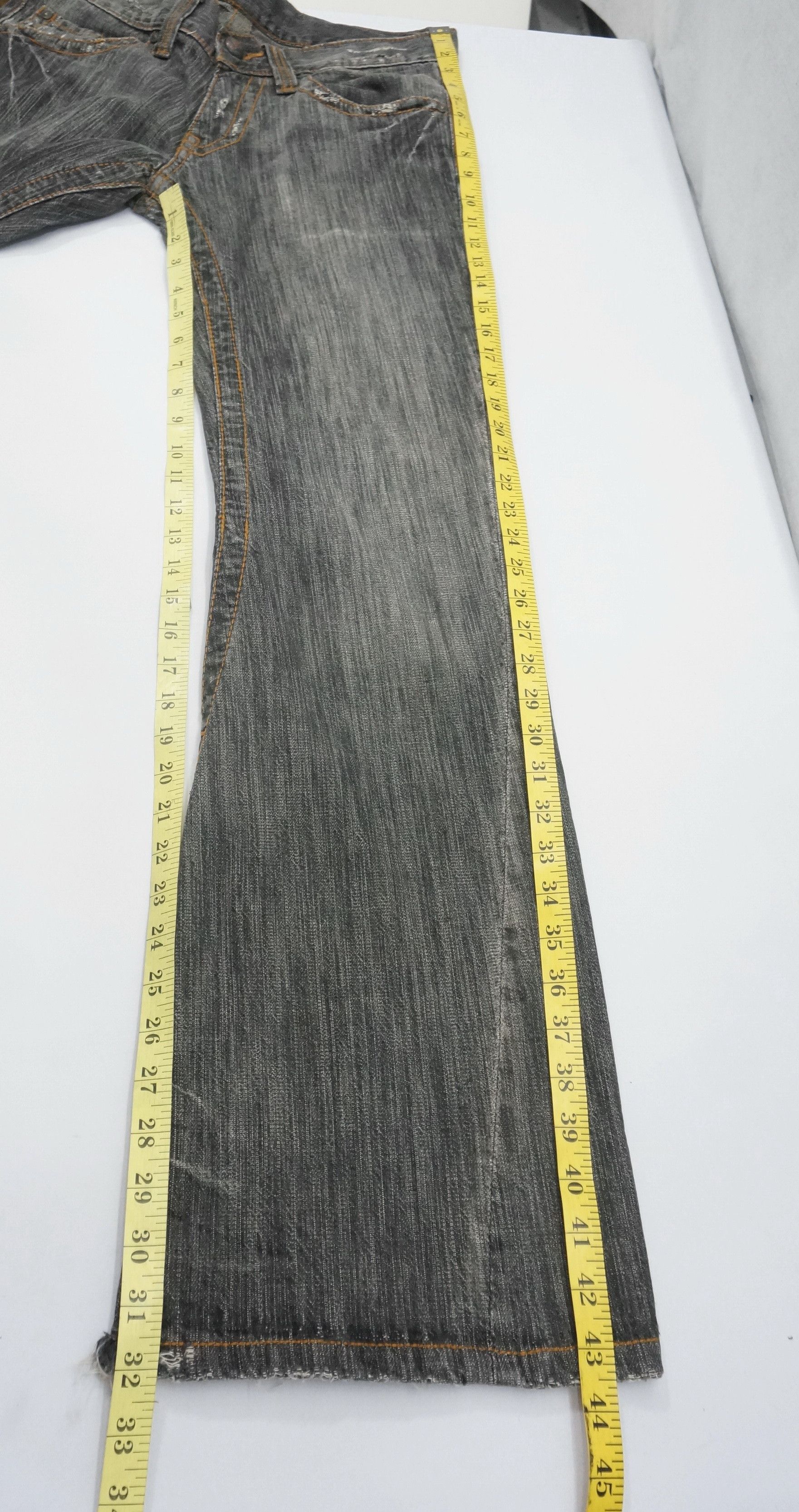 Japanese Brand Rare🔥JUNMEN Vintage Flared Lowrise Distressed Jeans Size US 30 / EU 46 - 16 Thumbnail