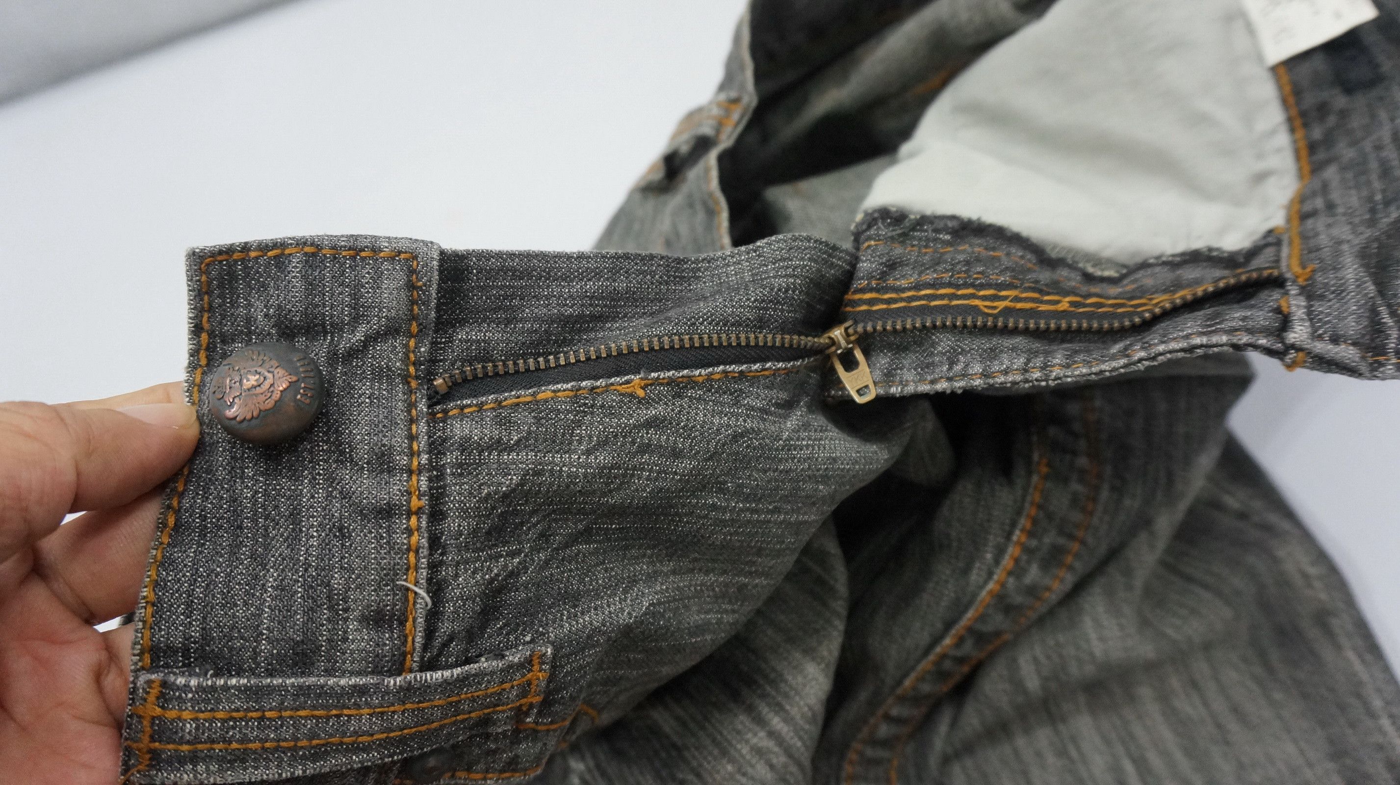 Japanese Brand Rare🔥JUNMEN Vintage Flared Lowrise Distressed Jeans Size US 30 / EU 46 - 19 Thumbnail