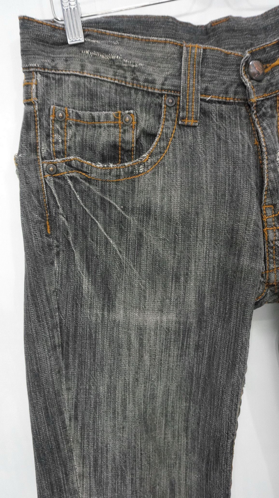 Japanese Brand Rare🔥JUNMEN Vintage Flared Lowrise Distressed Jeans Size US 30 / EU 46 - 7 Thumbnail