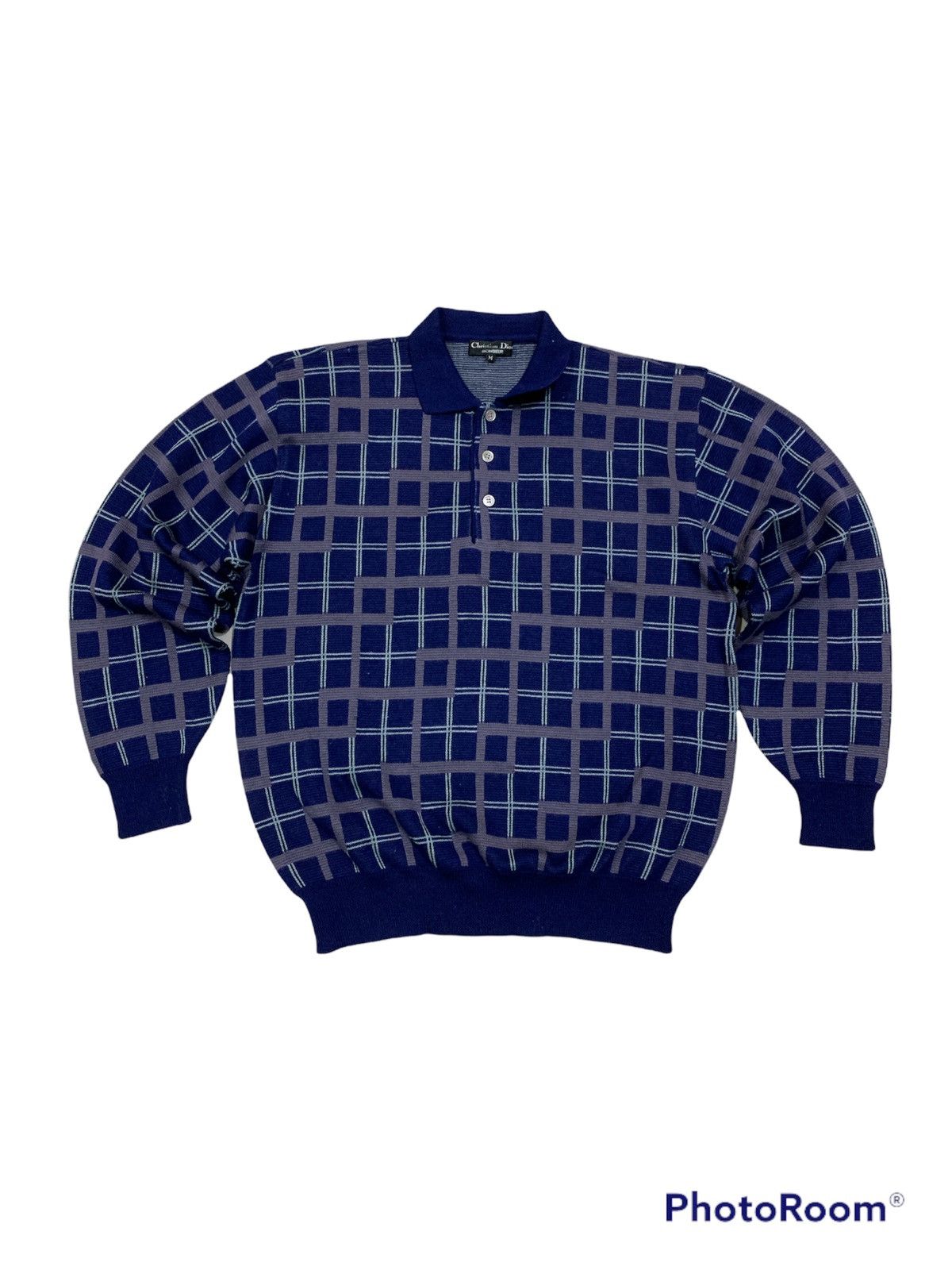 Christian Dior Monsieur CD WOOL CHECKERED KNITWEAR SWEATSHIRT Size US M / EU 48-50 / 2 - 1 Thumbnail
