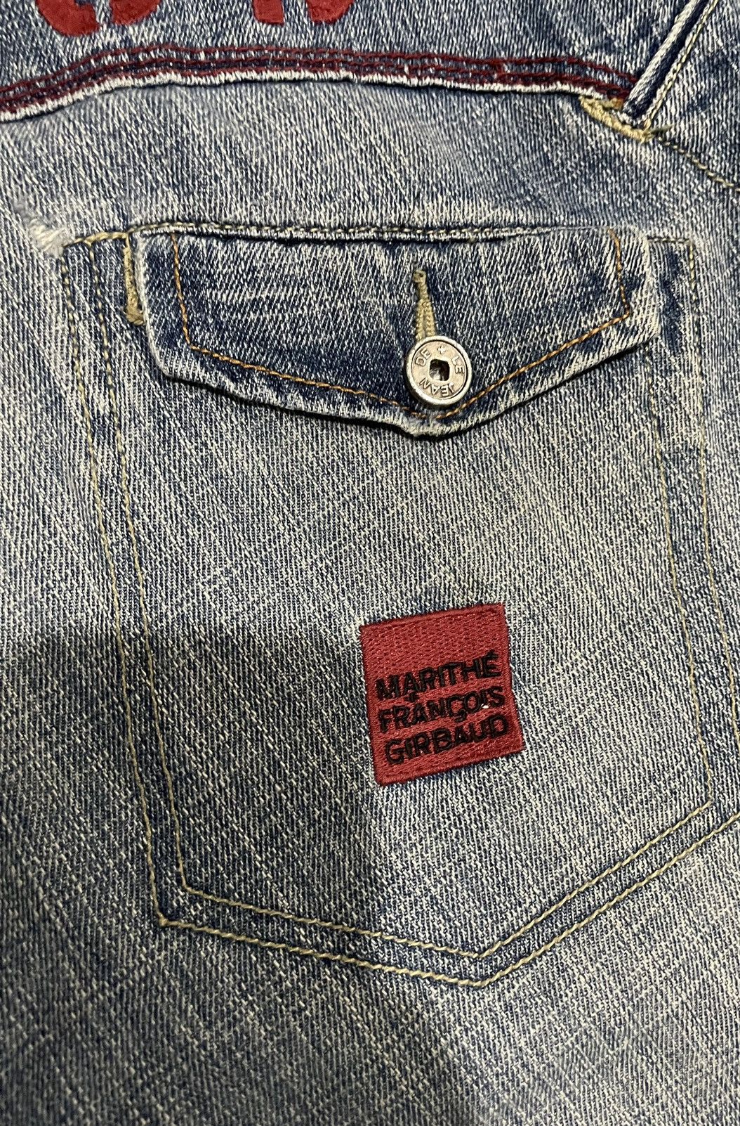 Marithe + Francois Girbaud MFG Denim Shirt Embroidery Square Iconic Logo Pocket Size US 38 / EU 54 - 15 Thumbnail