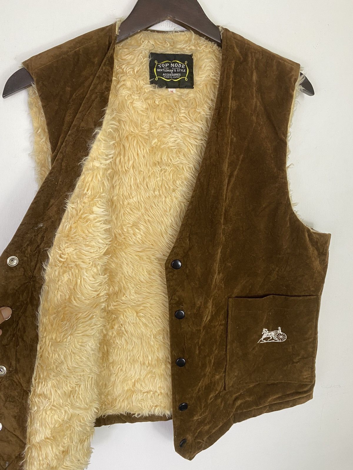 Japanese Brand × Vintage Gcw23🔥Vintage Velvet Sherpa Lining Vest Size US L / EU 52-54 / 3 - 7 Thumbnail
