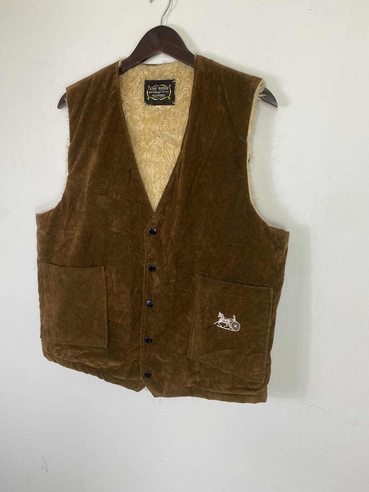 Japanese Brand × Vintage Gcw23🔥Vintage Velvet Sherpa Lining Vest Size US L / EU 52-54 / 3 - 5 Thumbnail