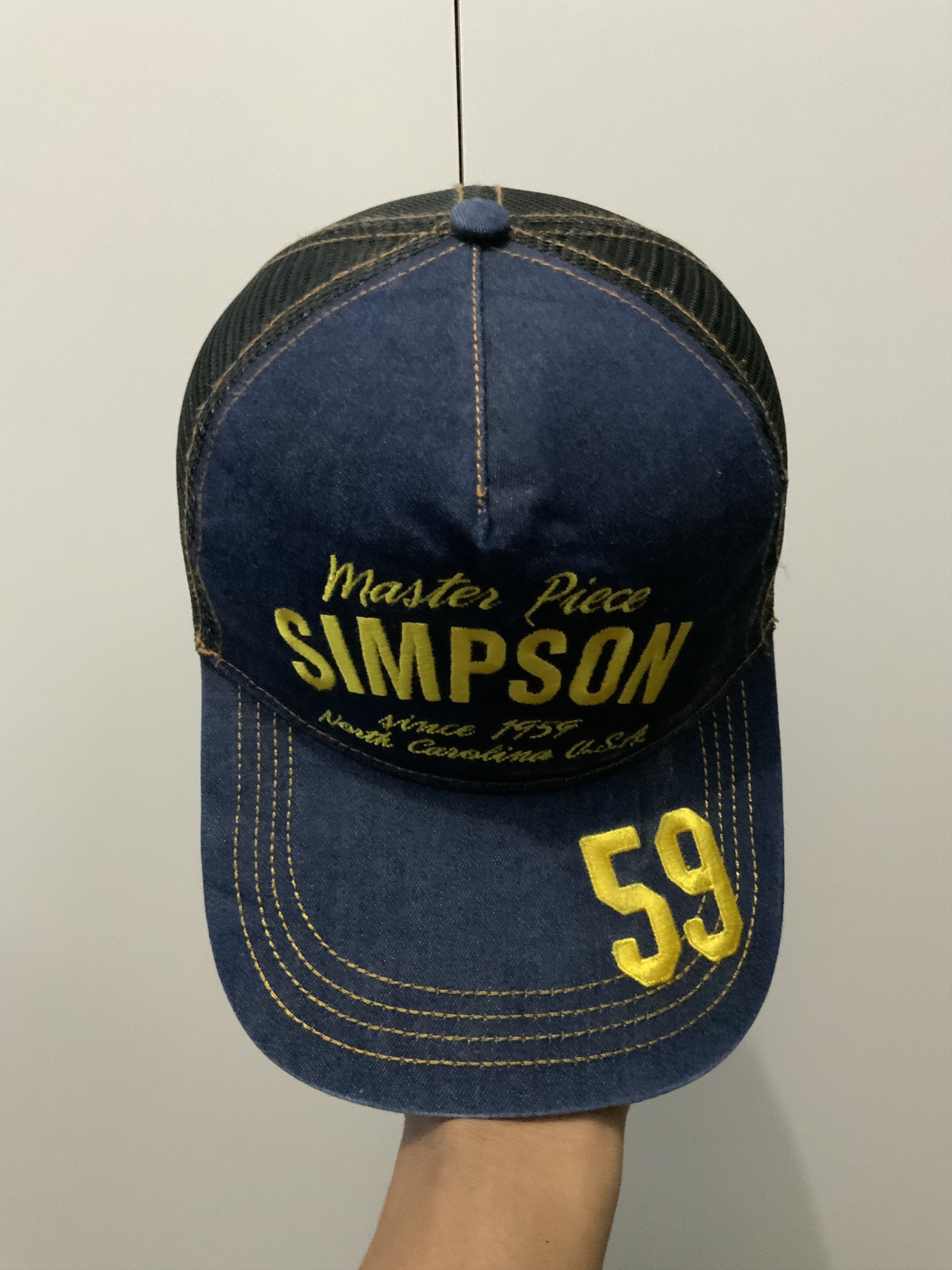 Cartoon Network Master Piece Simpson Denim Trucker Hat Size ONE SIZE - 6 Thumbnail