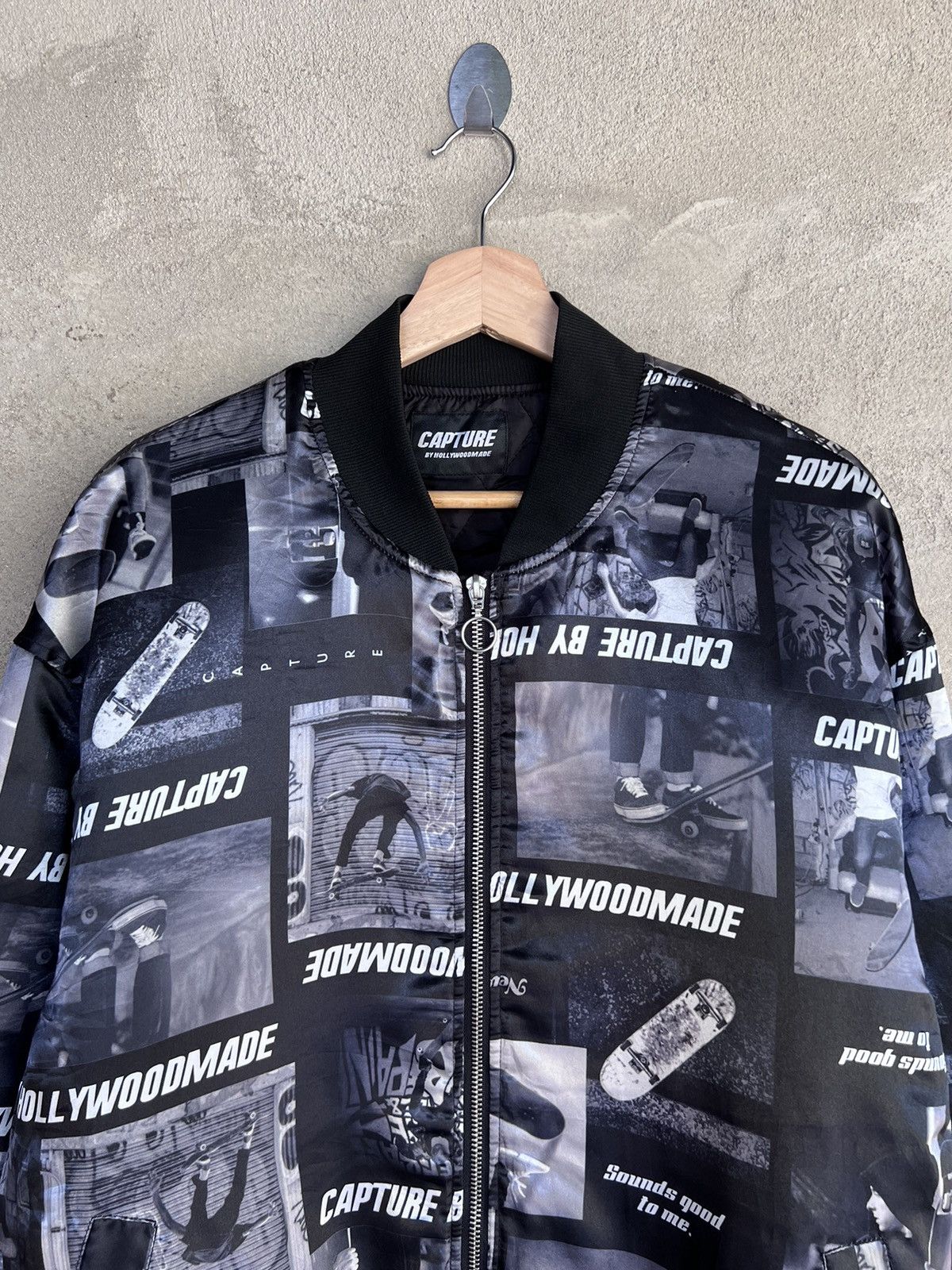 Vintage Capture Hollywood Made Overprint Skaters Bomber Jacket Size US L / EU 52-54 / 3 - 3 Thumbnail