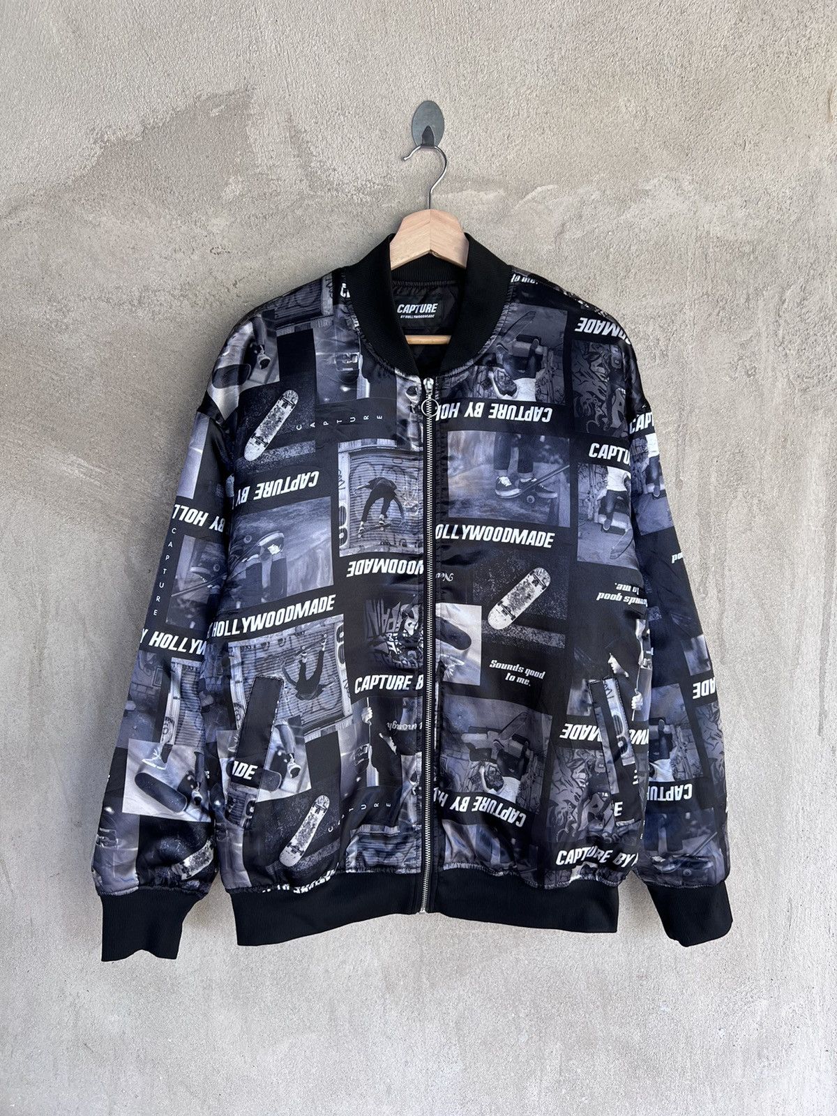 Vintage Capture Hollywood Made Overprint Skaters Bomber Jacket Size US L / EU 52-54 / 3 - 2 Thumbnail