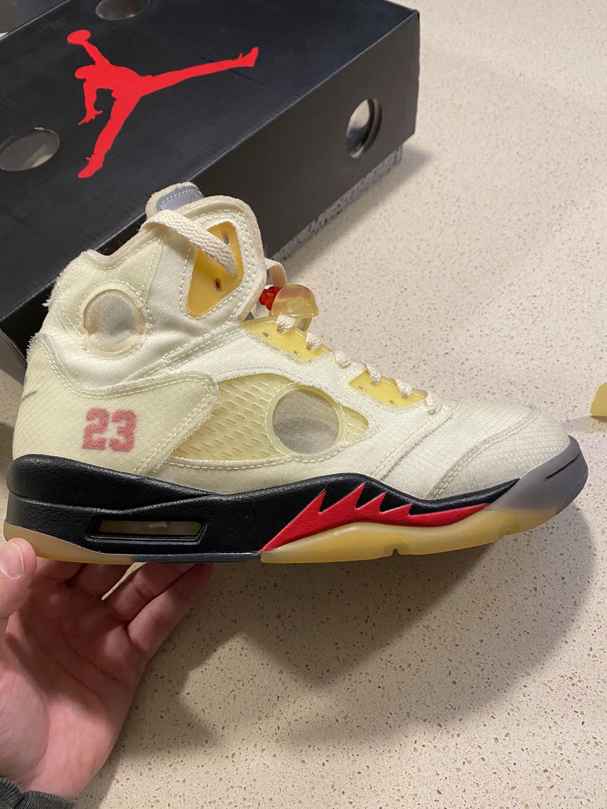 Jordan Brand × Off-White Air Jordan x Off-White 5 Retro SP Sail Size US 8 / EU 41 - 10 Thumbnail