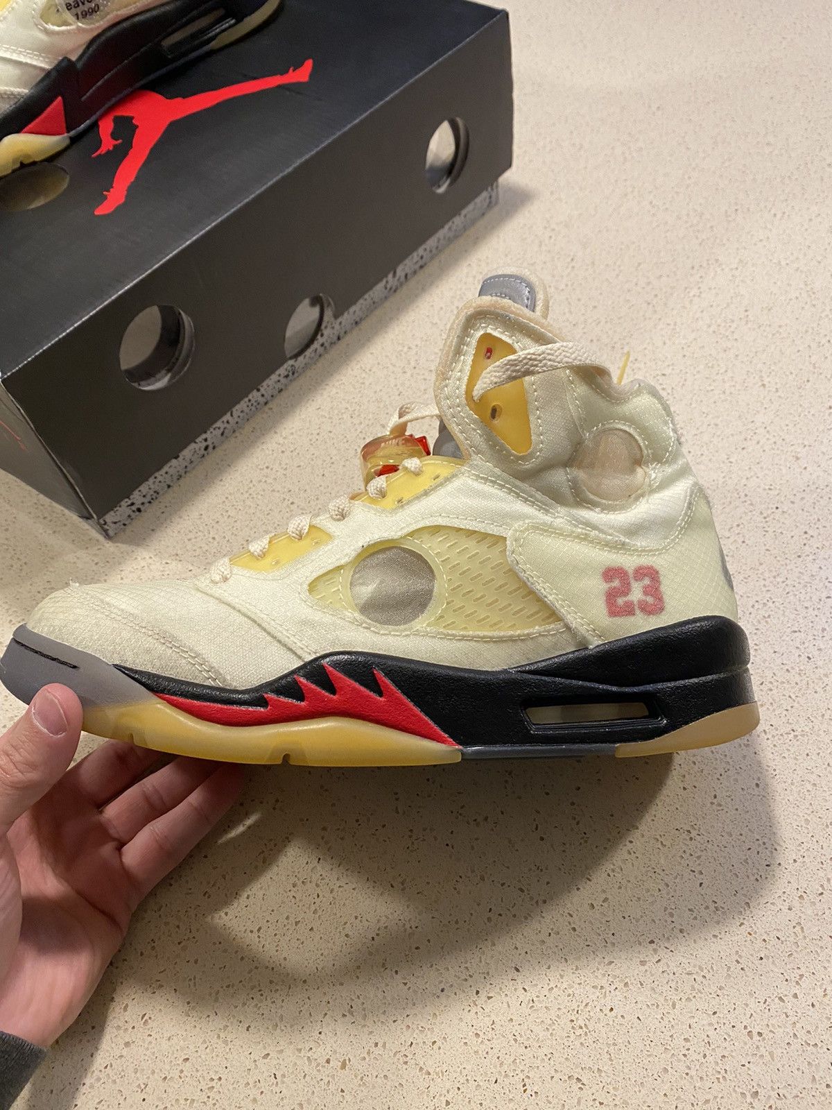 Jordan Brand × Off-White Air Jordan x Off-White 5 Retro SP Sail Size US 8 / EU 41 - 2 Thumbnail