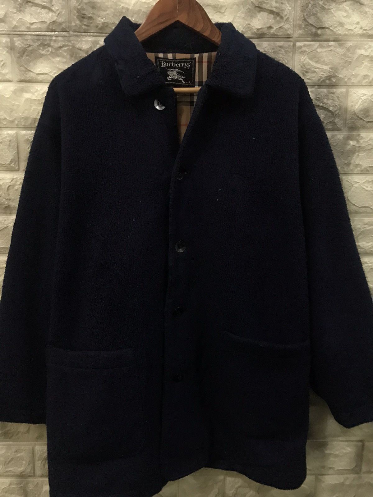 Burberry Vintage Burberrys Fleece Jacket Size US L / EU 52-54 / 3 - 3 Thumbnail