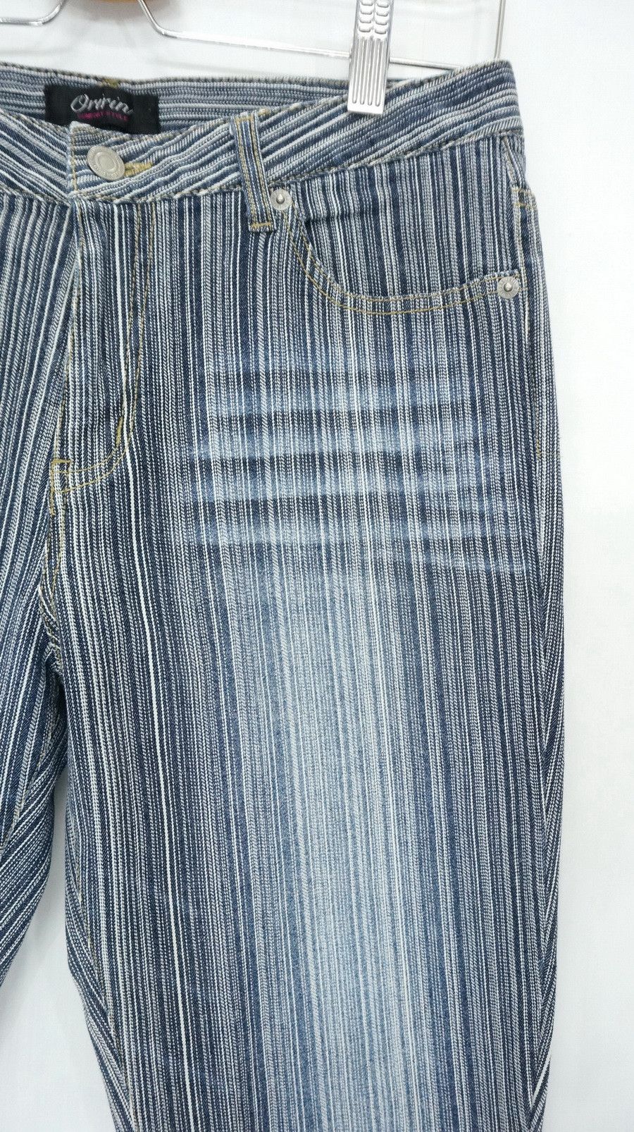 Japanese Brand Vtg Japan ORIRIN Hickory Flared Women's Jeans Size 29" - 3 Thumbnail