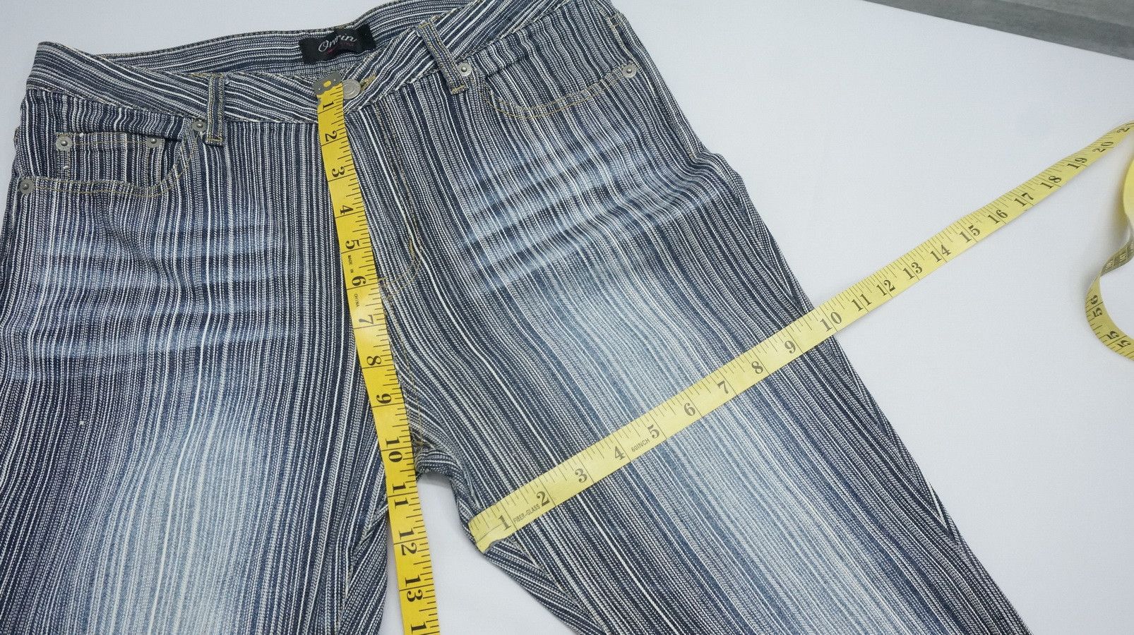 Japanese Brand Vtg Japan ORIRIN Hickory Flared Women's Jeans Size 29" - 10 Thumbnail