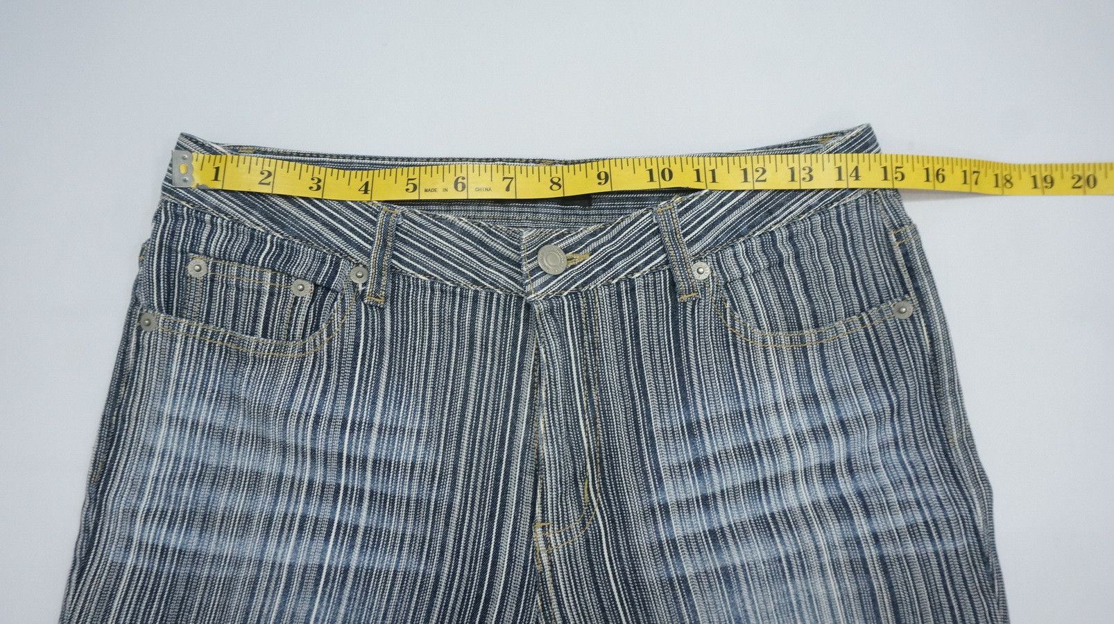 Japanese Brand Vtg Japan ORIRIN Hickory Flared Women's Jeans Size 29" - 9 Thumbnail