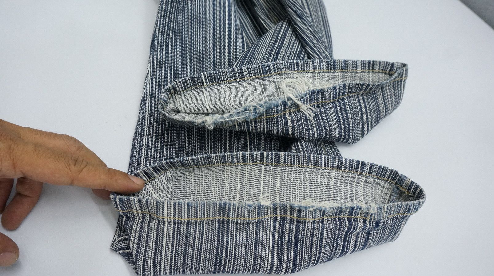Japanese Brand Vtg Japan ORIRIN Hickory Flared Women's Jeans Size 29" - 19 Thumbnail