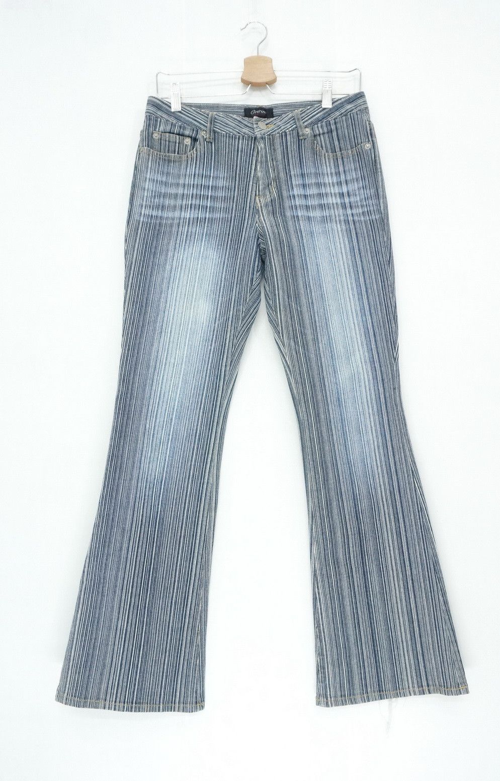Japanese Brand Vtg Japan ORIRIN Hickory Flared Women's Jeans Size 29" - 1 Thumbnail