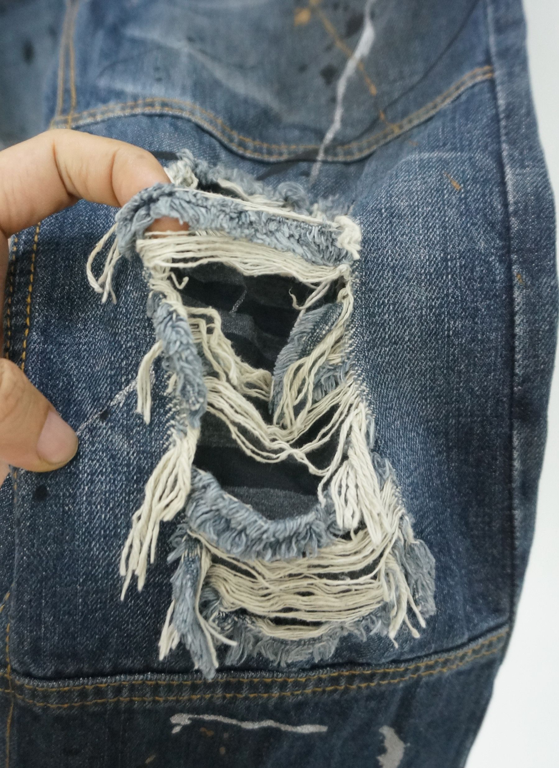 パンツ glad news luster coating texture demim FLARE VTG 🔥 GLAD NEWS Punk Distressed Splattered Denim