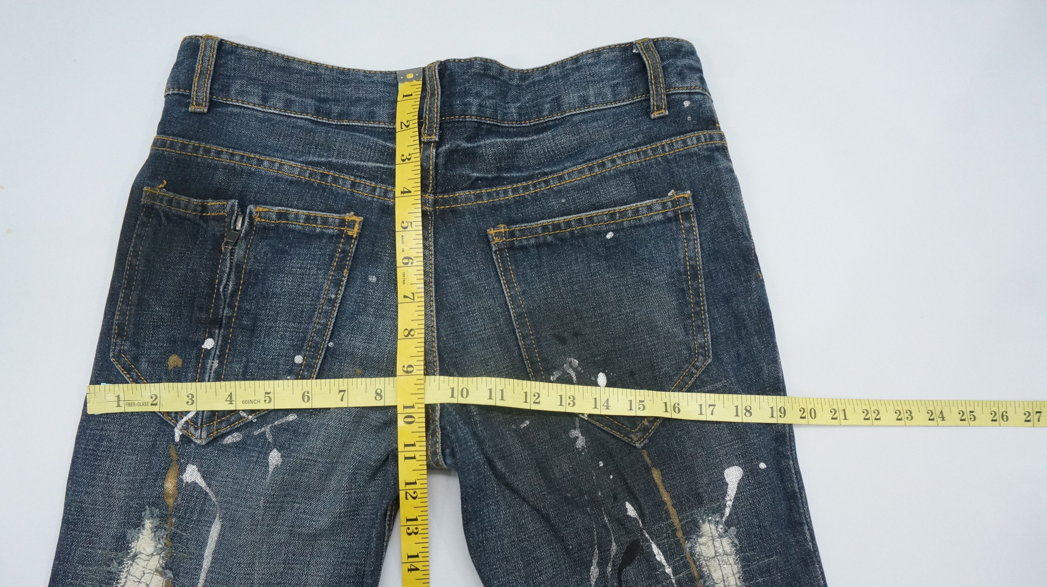 FLARE VTG 🔥 GLAD NEWS Punk Distressed Splattered Denim