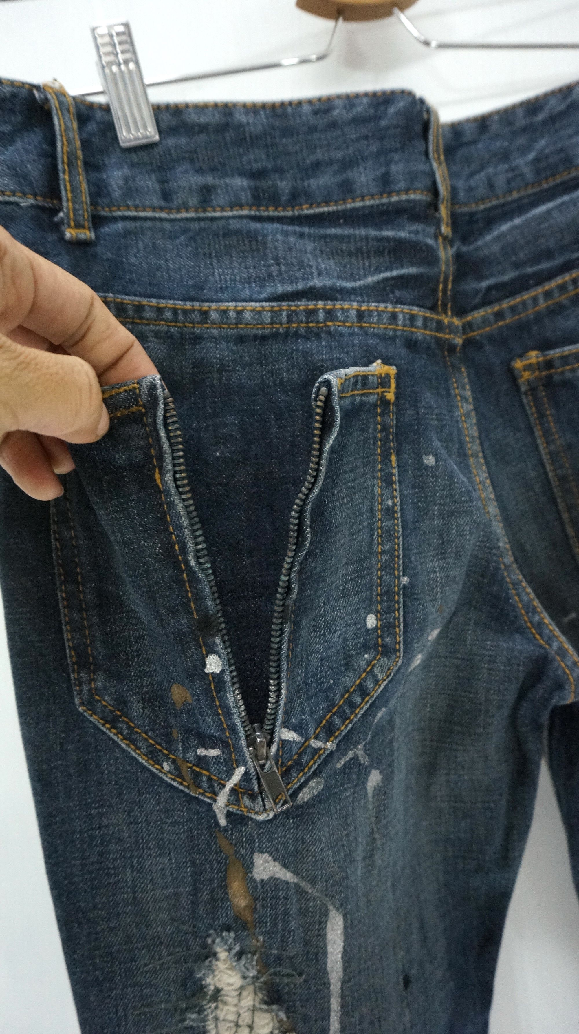 Japanese Brand FLARE VTG 🔥 GLAD NEWS Punk Distressed Splattered Denim Size US 30 / EU 46 - 14 Thumbnail