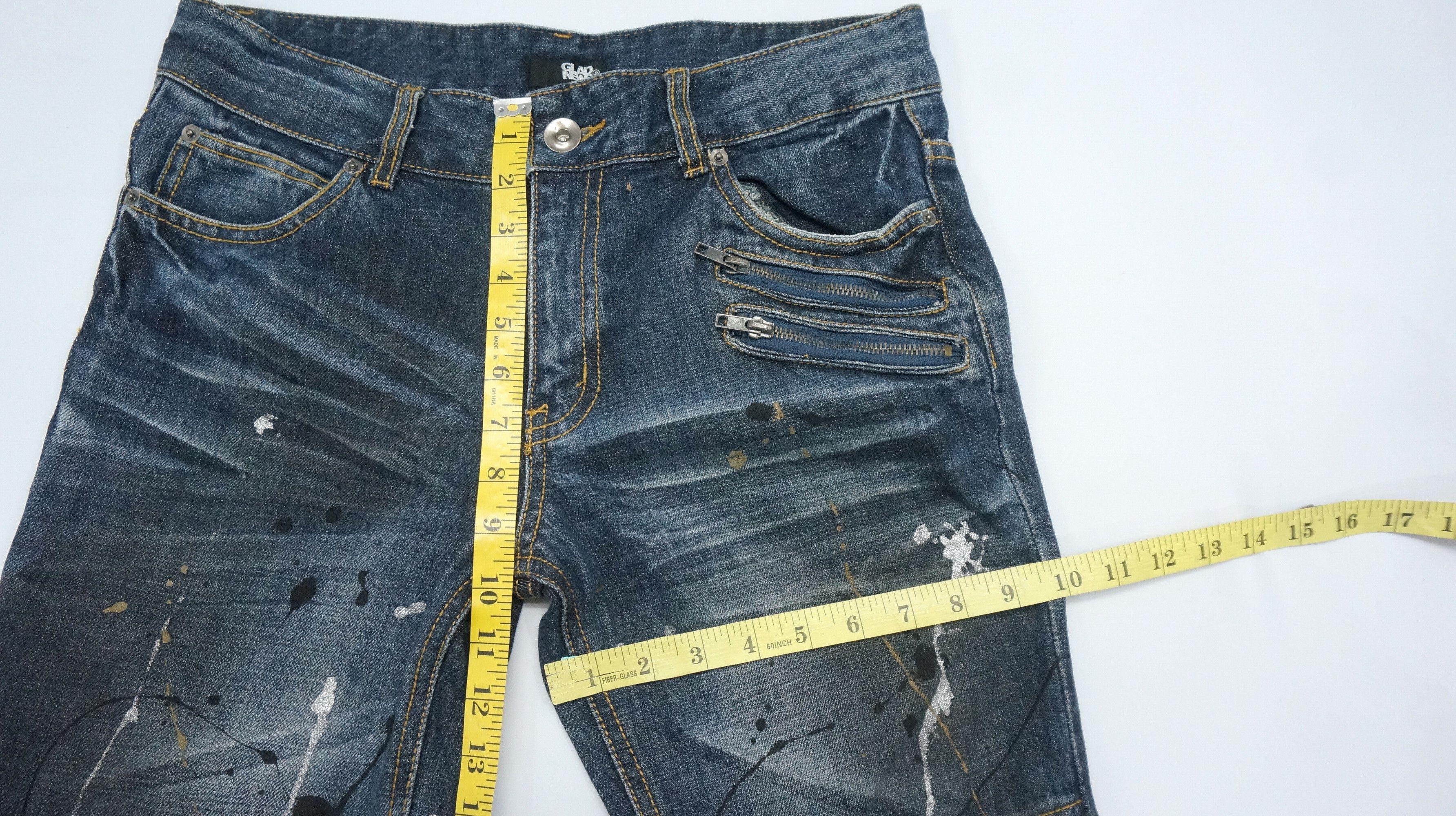 Japanese Brand FLARE VTG 🔥 GLAD NEWS Punk Distressed Splattered Denim Size US 30 / EU 46 - 17 Thumbnail