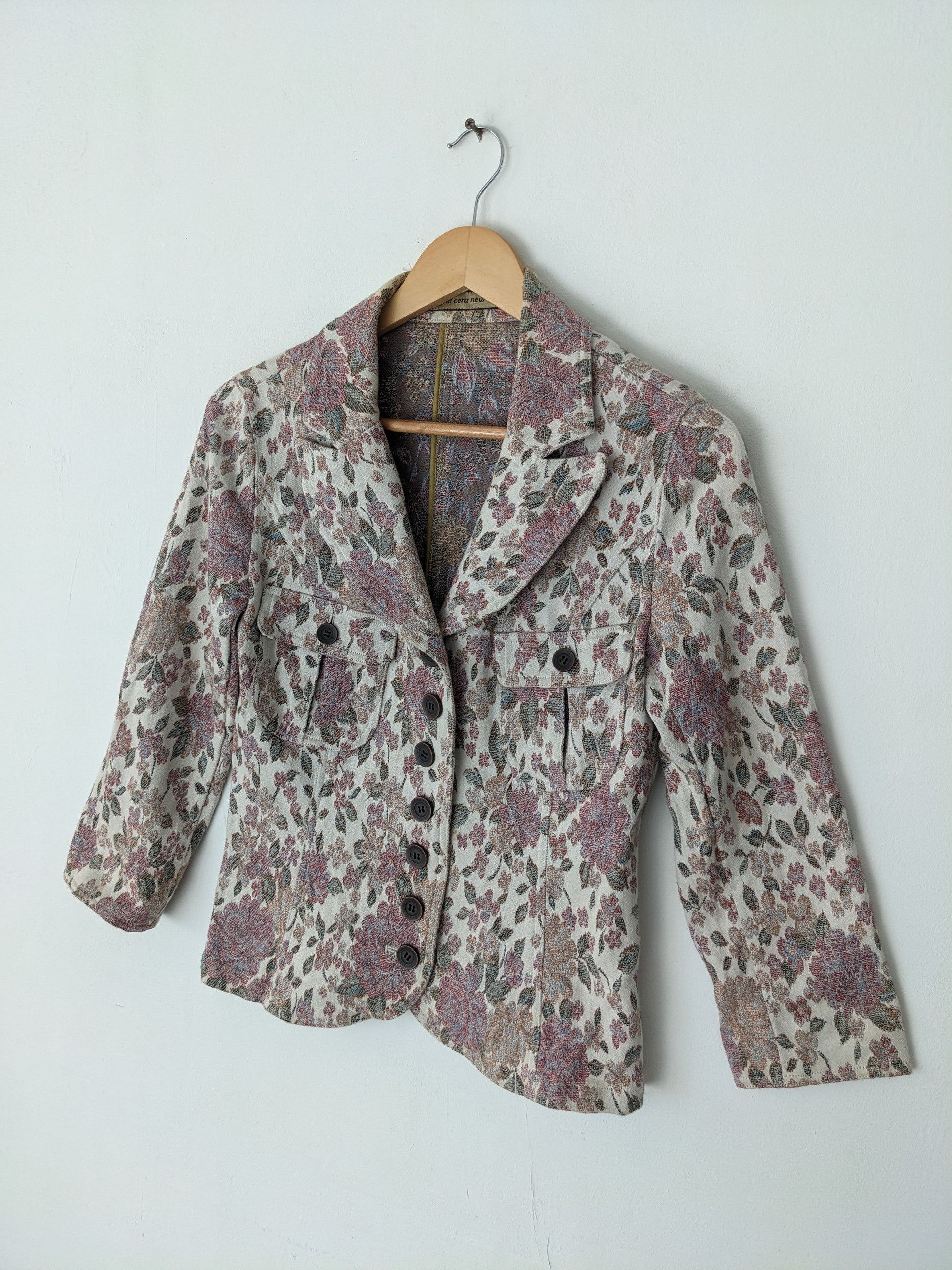 Japanese Brand × Vintage Vintage Cardigan Jacket Flower Motif Japanese Brand by NEUF Size S / US 4 / IT 40 - 2 Thumbnail