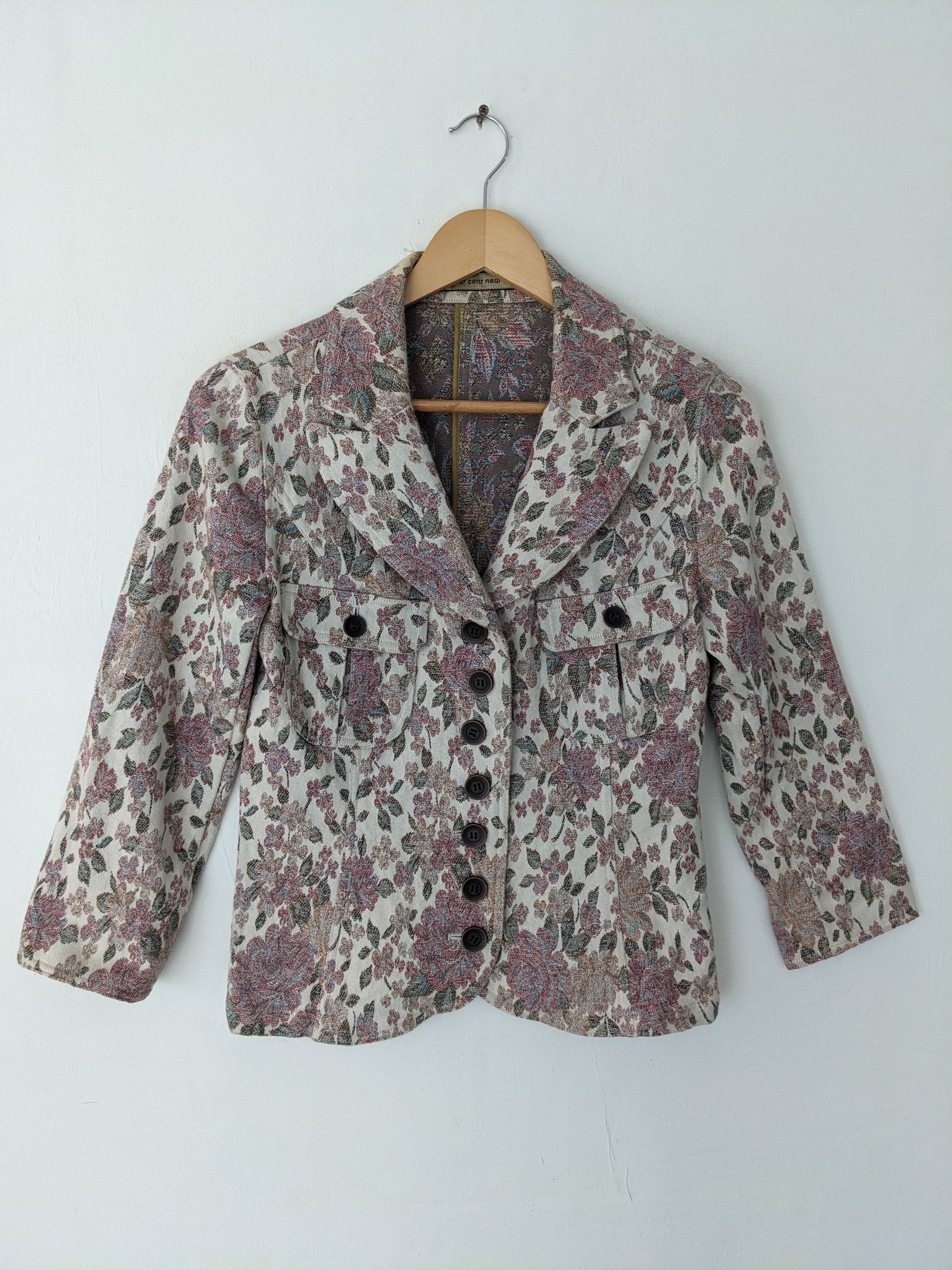 Japanese Brand × Vintage Vintage Cardigan Jacket Flower Motif Japanese Brand by NEUF Size S / US 4 / IT 40 - 1 Thumbnail