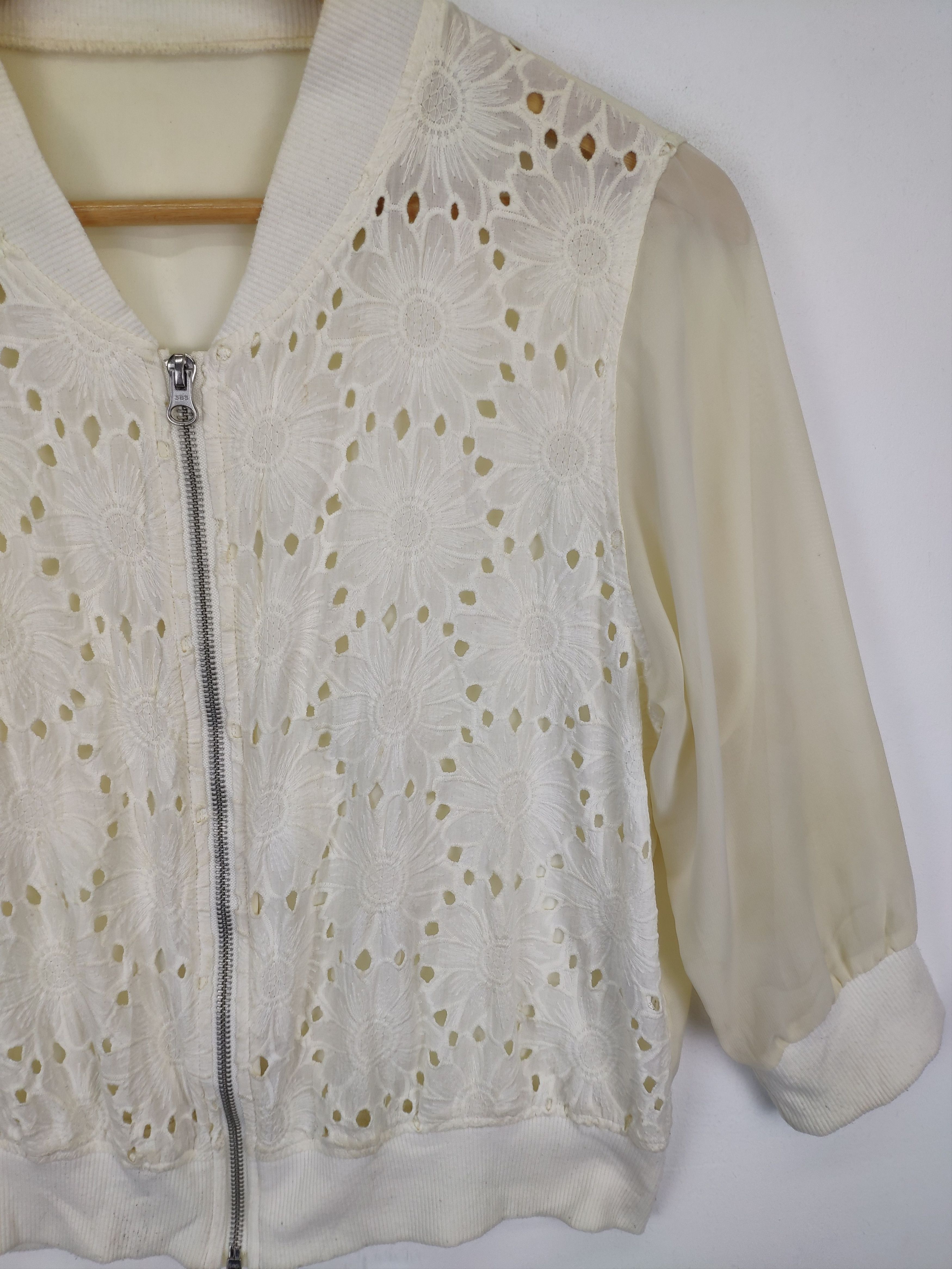 Designer × Japanese Brand Vintage Lace Cropped Jacket Transparent Size S / US 4 / IT 40 - 11 Thumbnail