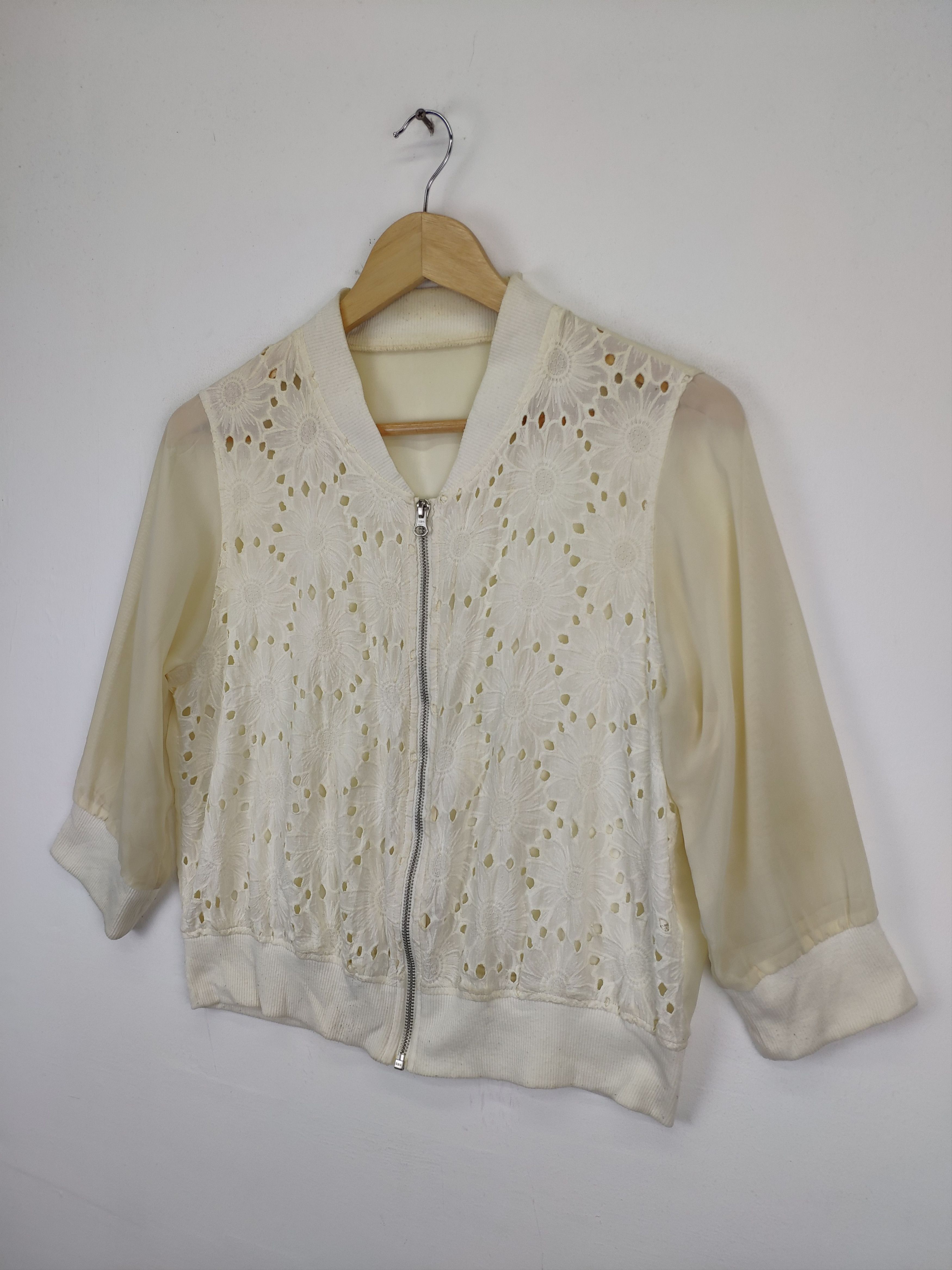 Designer × Japanese Brand Vintage Lace Cropped Jacket Transparent Size S / US 4 / IT 40 - 5 Thumbnail